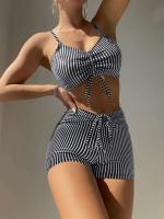 Bikinis con cordón frontal, cintura alta para mujer, bañadores de mujer, bañador para nadar, ropa de playa 2025 - details 9