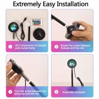 Luz de proyección de puesta de sol con control remoto, luz nocturna ambiental de 16 colores, accesorios de fotografía de pared de fondo de decoración de dormitorio - details 3
