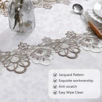 Battilo Ence mesa de comedor rectangular floral blanco bordado mantel impermeable, boda, fiesta, hogar - details 3
