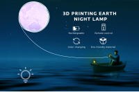 Lámpara de mesa de tierra con impresión de luz 3D, lámpara de Luna colorida, recargable, cambio táctil, Usb, luz Led nocturna, decoración del hogar, regalo creativo - details 0