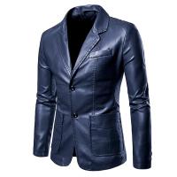 Chaqueta de Cuero PU Delgada para Hombres 2025 Estilo Casual con Mangas Largas y Abotonaduras - details 2