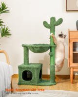 Árbol de cactus para gatos de escalada interior, torre de juego para gatos con hamaca poste rascador - details 2