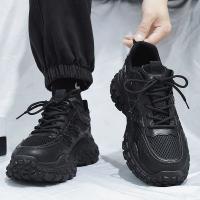Zapatos masculinos nuevos zapatos deportivos con superficie de malla transpirable tendencia masculina zapatos casuales antideslizantes con suela gruesa moda masculina - details 4