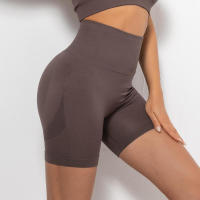 Pantalones cortos de yoga para mujer, leggings deportivos sin costuras de cintura alta con control de barriga para correr - details 19