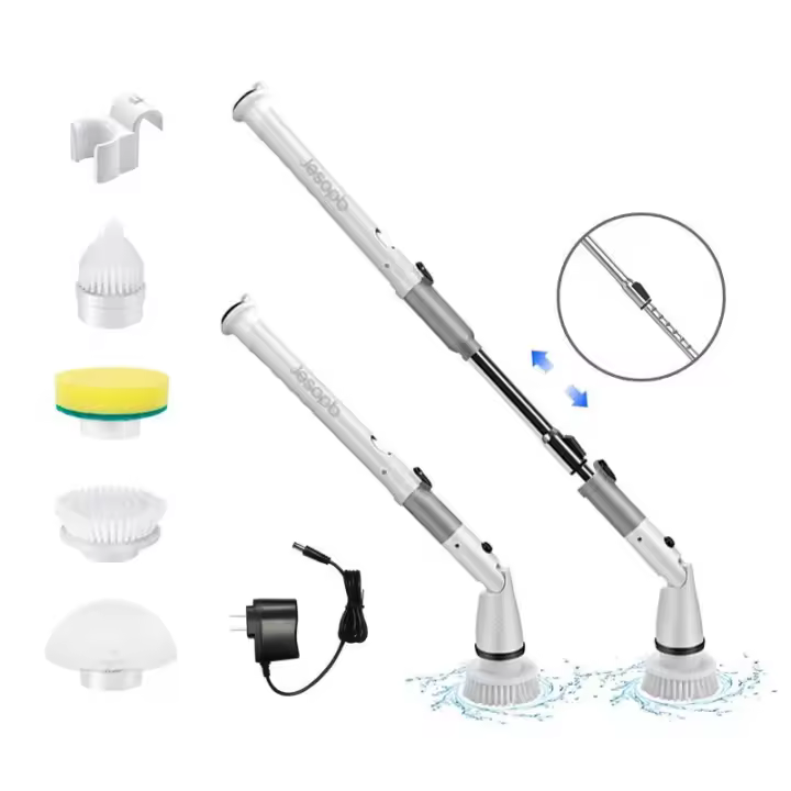 Cepillo de Limpieza Eléctrico Cabeza de Cepillo Múltiple Inalámbrico para Ranuras, Baños de Cocina - 1