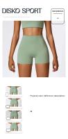 Pantalones cortos de yoga para mujer, bodys deportivos transpirables de cintura alta, para correr, gimnasio y entrenamiento de verano - details 0