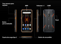 Blackview BV5200 Pro Teléfono Robusto Android12 con Pantalla Táctil de 6.08", Procesador Octa Core, Batería de 5180mAh, Reconocimiento Facial, Conector USB Tipo-C, Almacenamiento de 4GB 64GB - details 32