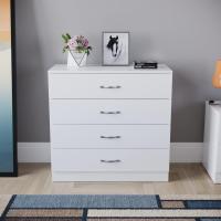 Blanca, 4 cajones, manijas metálicas, correderas y Soporte Anti-deformación para Muebles - details 3