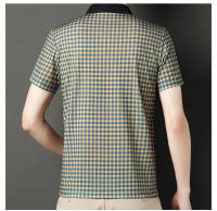 Camisa polo a cuadros con cuello, camiseta informal de negocios de verano, cuello de moda para hombre - details 0