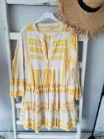 Vestido de Playa de Verano con Estampado Geométrico Cuello en V, Mangas de Campana, Nine-cuartos - details 3