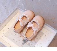 Zapatos de cuero para niñas pequeñas, zapatos planos de princesa para fiesta de boda, pajarita de encaje Mary Jane con cuentas, zapatos planos de primavera 2025 para niños, novedad - details 7