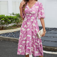 NOVEDAD DE VERANO 2025, cintura de manga corta con cuello en V estampado de algodón para mujer Ds - details 6