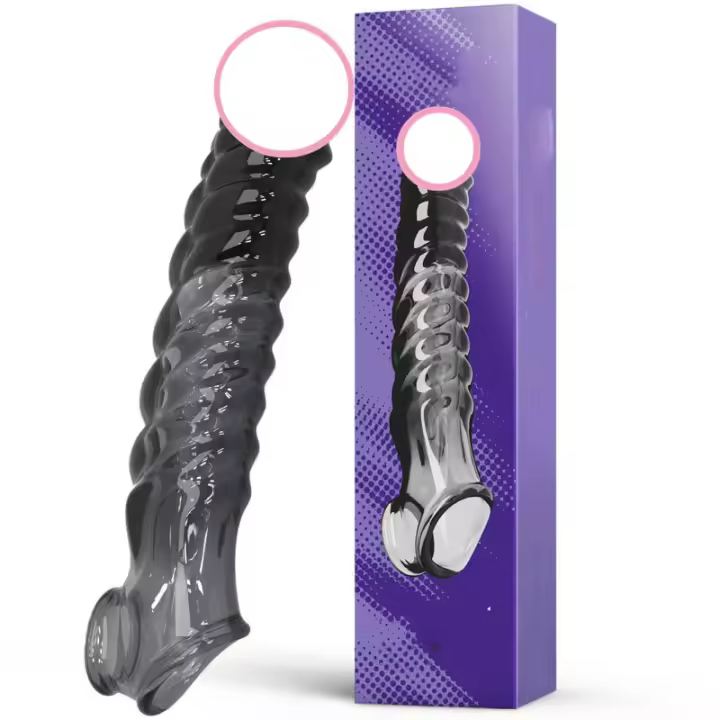 Niuniu funda de silicona para pene, cubierta de cristal sin vibración roscado, producto sexual para hombre - 1