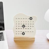 Calendario perpetuo Manual creativo, calendario Montessori ajustable de 3 anillos, indicador de fecha del mes, Base de madera, calendario de anillos redondos - details 2