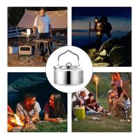 Tetera portátil de acero inoxidable para acampar al aire libre, cafetera, hervidor de 1,2 litros, villa para picnic y senderismo - details 6