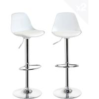 Taburetes de Cocina Ajustables en Altura Estilo de Bar con Resalto de Cuero Sintético+Plástico - details 0