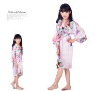 Vestido Camisón largo de peonía de pavo real con estampado de niña, albornoz de verano delgado para niños, pijamas para el hogar, ropa de rebeca - details 9