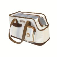 Mochila transportadora portátil para perros y gatos pequeños, diseño con forma de tostada con función de salida de cabeza, Material de poliéster con cremallera - details 1