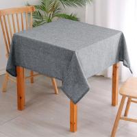 Mantel de lino y algodón para mesa, cubierta impermeable de tela lavable, color caqui y gris, para decoración de boda y fiesta de navidad - details 5