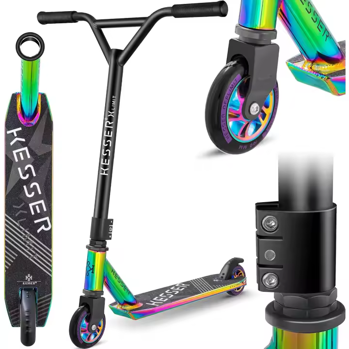 Scooter Funscooter Stuntscooter X-Limit, conducción de 360 °   con cojinetes de Bolas ABEC 9, Ruedas de PU de 100 mm, Patinete Robusto, Patinete de Ciudad, Patinete de Trucos para niños y Adultos - 1