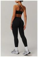 Sujetador de Yoga con espalda cruzada para mujer, ropa interior deportiva de secado rápido para gimnasio, ropa interior suave de Color sólido para correr al aire libre, Tops deportivos ajustados a prueba de golpes para Fitness - details 14
