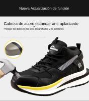 Botas de trabajo de alta calidad para hombre, zapatillas de seguridad antipinchazos, puntera de acero, calzado protector indestructible, moda 2023 - details 4