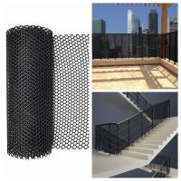 Red de protección para balcón con agujero pequeño, malla anticaída, resistente al desgaste, no tóxica, negra, para niños, balcón - details 0