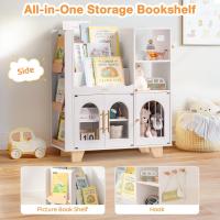 Estantería para Libros Infantiles, Color Blanco, de Madera, Varios Niveles, con Zona de Almacenamiento de Juguetes, Armario Infantil para Grandes Libros de imágenes, Muebles Infantiles - details 6