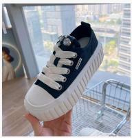 Zapatos de mujer con plataforma baja, zapatos deportivos de lona blanca - details 5