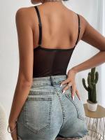 Tanga de encaje con costuras Para Mujer, Lencería Sexy Y Ropa Interior con escote en forma de corazón, Sin Mangas - details 7