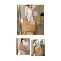 Bolso de hombro tejido hecho a mano Vintage para playa para mujer, bolsas de compras de rafia y ratán, bolsos bohemios para mujer, bolsos informales para viajes y vacaciones de verano - details 7