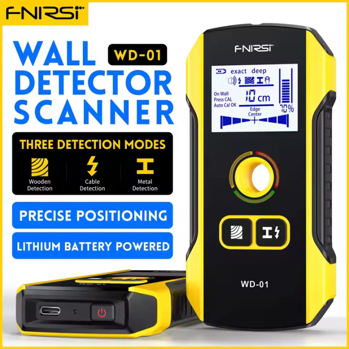 Detector de metales de WD-01 2025, escáner de pared, cables de CA de madera, tubos de Metal, barras de refuerzo, herramienta de detección, posicionamiento de luz indicadora - 1