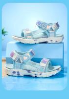 Nuevo modelo 2025 Sandalias LED de princesa para niña, calzado deportivo de playa para niño pequeño, rosa y azul, zapatos brillantes suaves antideslizantes para exteriores - details 14