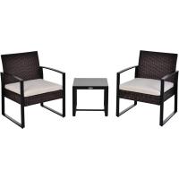 Juego de Mesa y Sillas de Jardín al Aire Libre Ratán Marrón 3 Piezas 2 Sillones y 1 Mesa - details 0