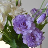 Flores artificiales de Lisianthus de tacto Real, flores de seda, ramo de novia, flores falsas de Eustoma, suministros para fiestas elegantes - details 7