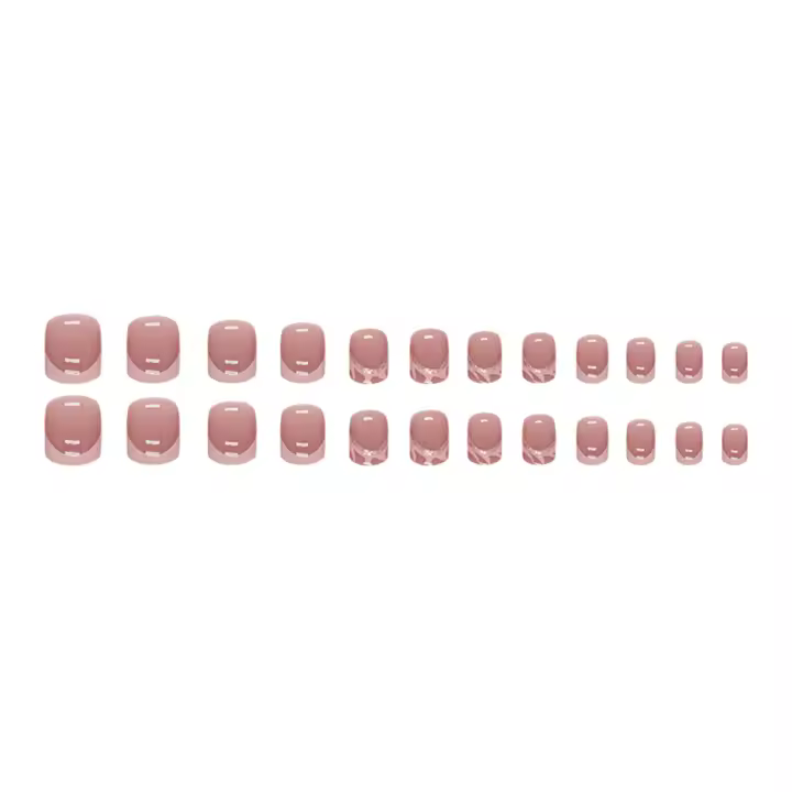 Uñas postizas reutilizables para amantes de la decoración de uñas, belleza, rosa, decoración con purpurina, dulce y encantadora - 1