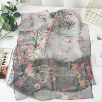 Verde Hierba mujeres elegante gasa Georgette Bandana bufanda verano playa protector solar fino Hijab - details 23