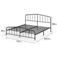 Cama 180 x 200 cm Altura 31 cm con Espacio Almacenamiento Debajo la Cama Estructura Metal con Plataforma Metal - details 1