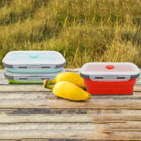 Fiambrera de silicona plegable con tapa sellada, contenedores de comida ligeros portátiles para acampar y senderismo - details 4