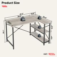 Escritorio de Computadora Reversible de 120 cm, Mesa de Escritura con Estantería para Espacios pequeños de Oficina en Casa - details 2