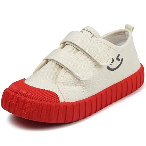 Zapatillas de deporte ligeras de lona para niños y niñas, con ganchos y bucles, informales, amigables con la piel, para caminar y correr - 1