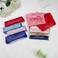 Bata de novia para dama de honor, bata de baño tipo kimono bordada, camisón informal de satén corto, ropa de dormir Sexy para mujer - details 11