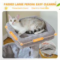 PAWZ Road Árbol para gatos de varios niveles con 2 acogedores condominios, hamaca, almohadilla rascadora para gatos, gran torre para gatos, poste rascador para gatos de interior, casa para gatos, juguetes para gatos - details 3