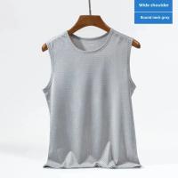 Chaleco de malla de seda de hielo para hombre, ropa interior de malla hueca de verano, camiseta deportiva fina de talla grande sin mangas, informal de moda - details 20