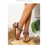 Sandalia de Cuña Mujer 2025 Boho Chic con Cristales - Plataforma Cómoda para Playa, Fiesta y Diario, Zapatos de Verano Elegantes Moda Primavera-Verano - details 11