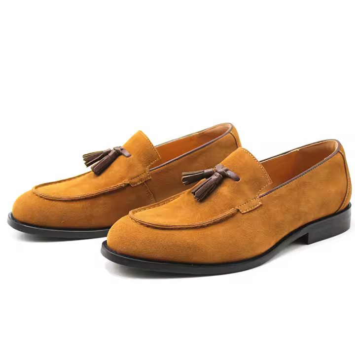 Zapatos de cuero para hombre, estilo británico, con una sola tira, mate, tipo mocasín, para negocios. - 1