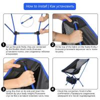 Silla plegable ultraligera de viaje, asiento superduro portátil para acampar, playa, senderismo, herramientas de pesca - detalles 14