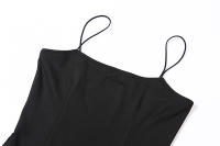 BUNO-rojo negro Año nuevo fiesta de Navidad vestidos largos mujeres primavera básico ceñido al cuerpo con cordones estiramiento vestidos midi ajustados femme - details 14