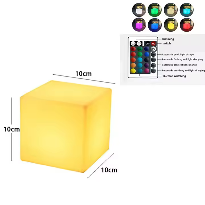 Luz LED inalámbrica para silla de cubo con Control remoto, cambio de Color, lámpara de pie de cubo impermeable recargable por USB para el hogar - 1