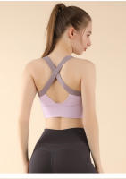 Sujetador deportivo de una pieza con bloques de Color para mujer, sujetador de Yoga para correr de alta intensidad a prueba de golpes, chaleco de Fitness adelgazante de alta elasticidad - details 18
